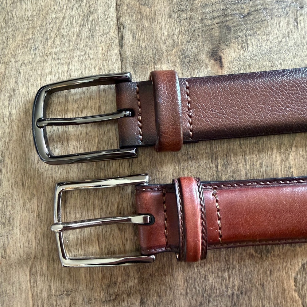 Cole Haan and Perry Ellis Brown Leather Belts (set), size 34